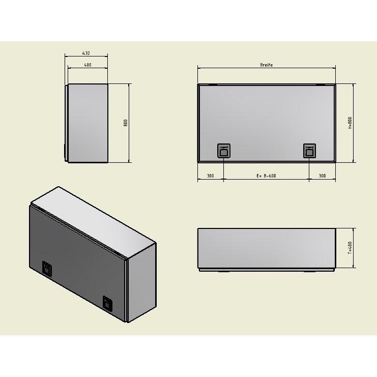 Alubox B 800/400 RAL 7016 anthrazit