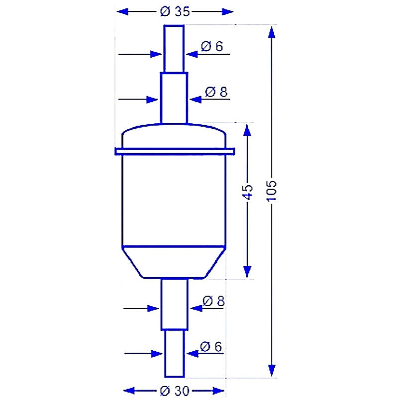 Kraftstofffilter Standheizung mit abgestufter Anschlusstülle