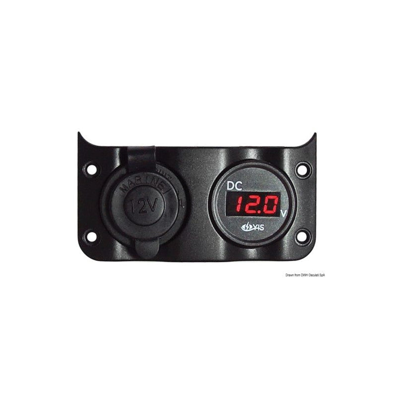 Voltmeter 3/30 V + Steckdose für Wave