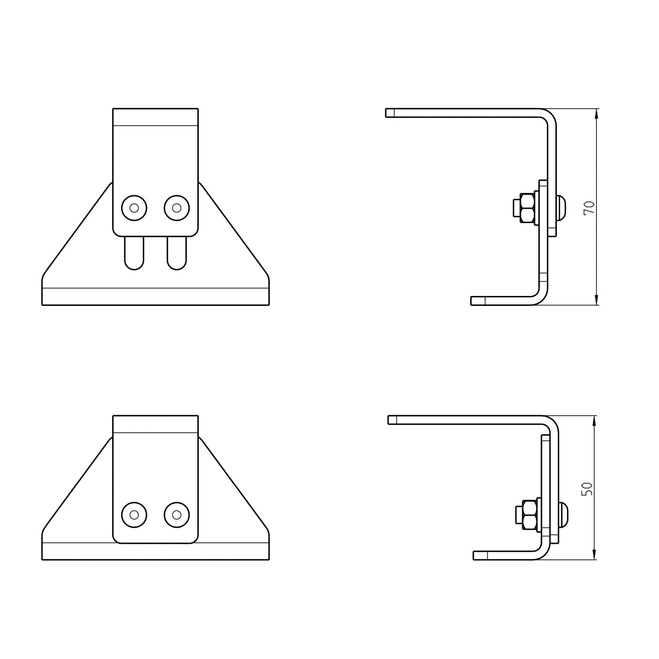 VW T5/ T6/ T6.1 Haltewinkel für Dachträger