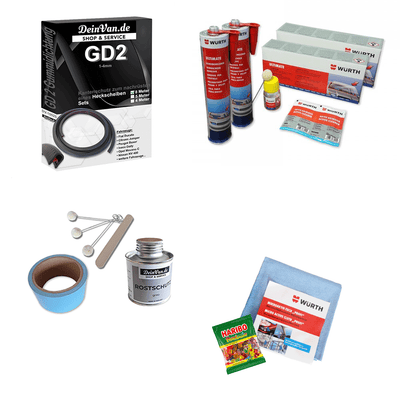 Complete set for installing retrofittable rear door windows GD2 1-4mm 8 meters