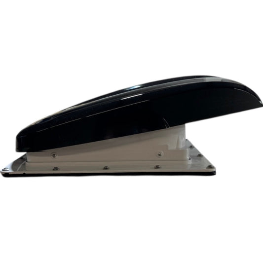 AirFlow Dachlüfter 40×40 cm – schwarze Haube mit weißem innenleben, Fernbedienung, LED, Insektenschutz & Verdunkelung