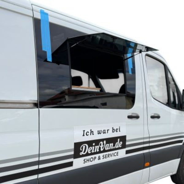 Exklusives Echtglas-Ausstellfenster VR für Mercedes Sprinter W906 bis 2017 - Rahmenloses Premium-Design mit integriertem Verdunkelungs- und Moskitonetzsystem