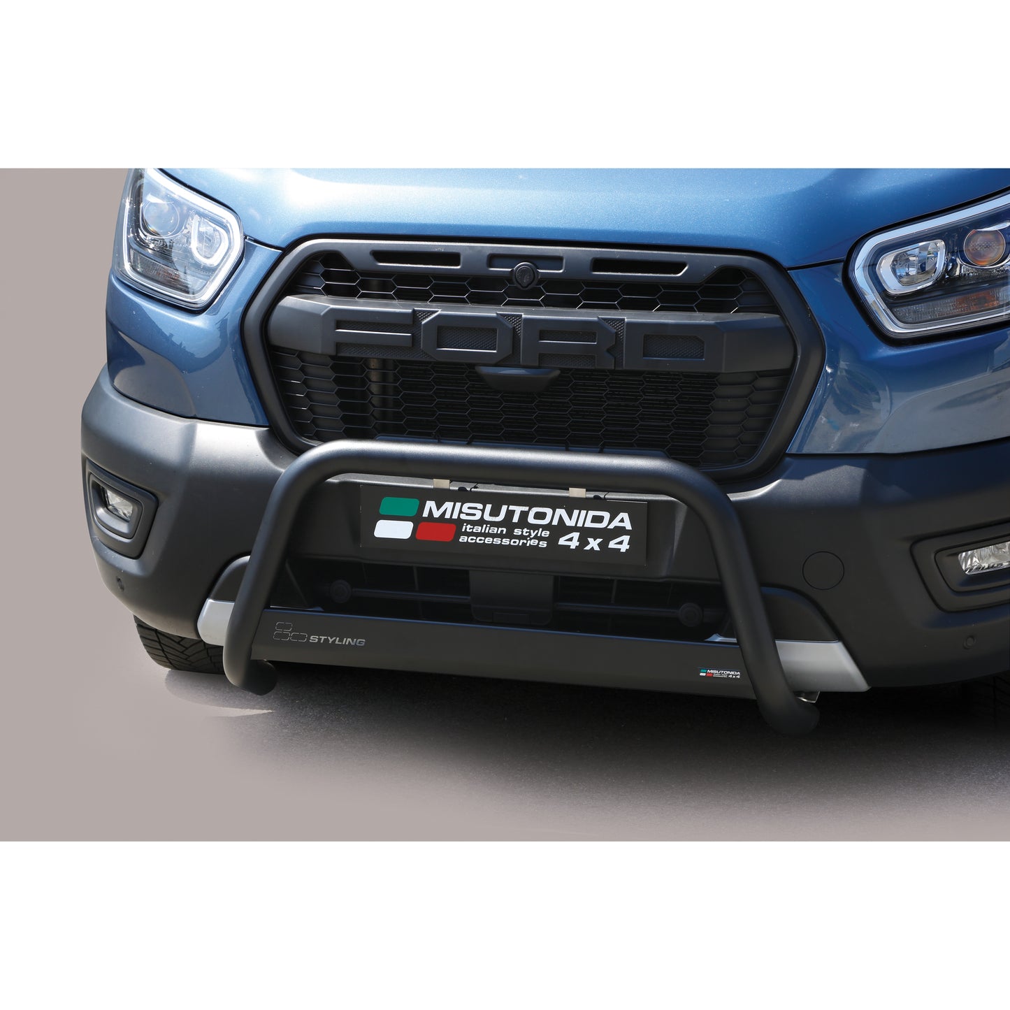 Schwarz/Edelstahl Frontbügel Transit Trail 2020-/Ford Transit L2/L3/L4 2025+