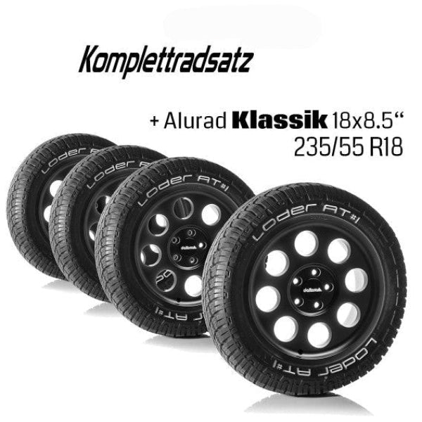 Komplettradsatz KLASSIK 18x8.5 | Loder AT1 235/55R18 für Ford Transit, Transit Custom, Tourneo
