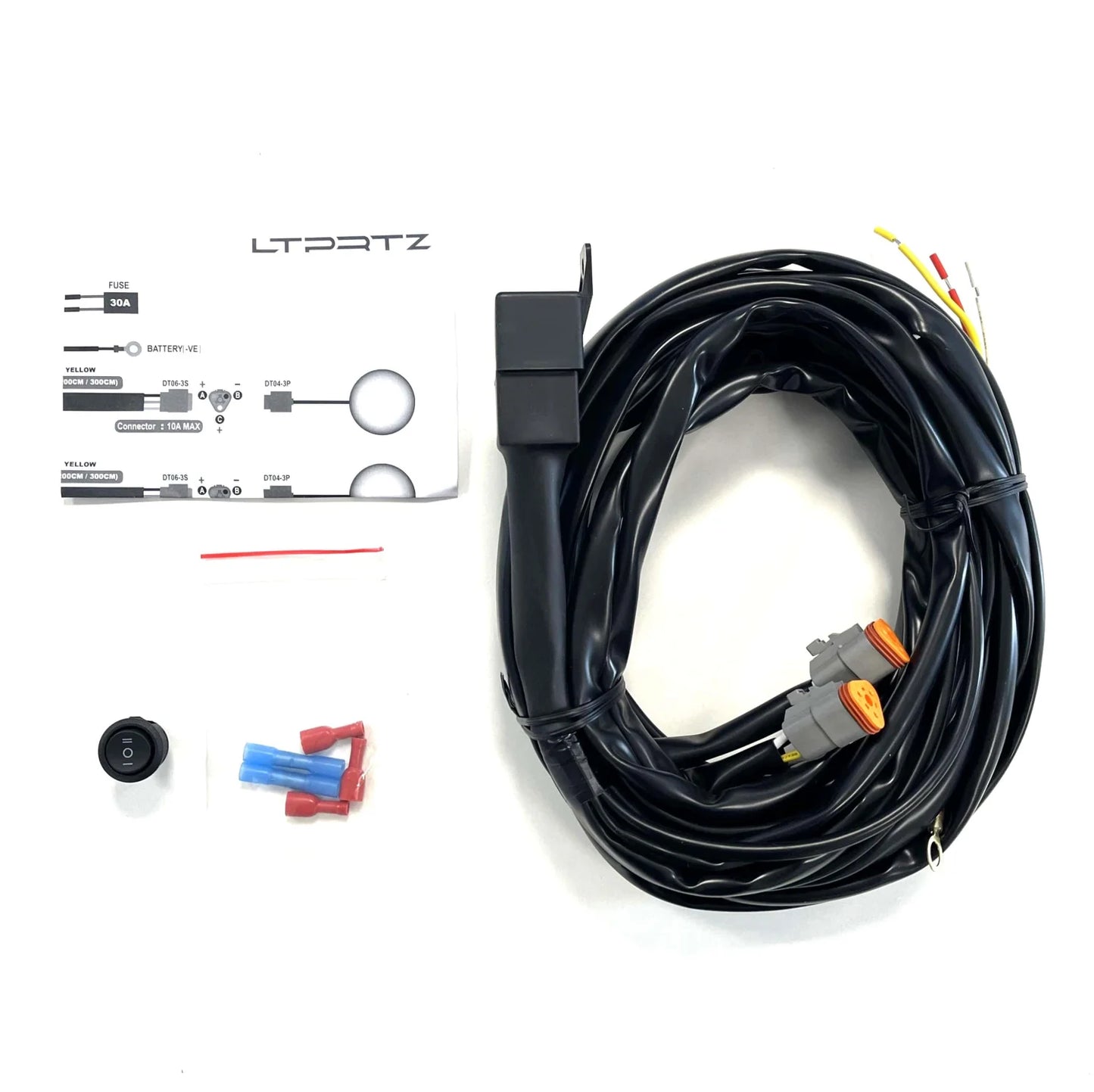 Spar-Set: 2x RAVE-X 7 Zoll WHITE + Kabelsatz + Abdeckkappen AMBER