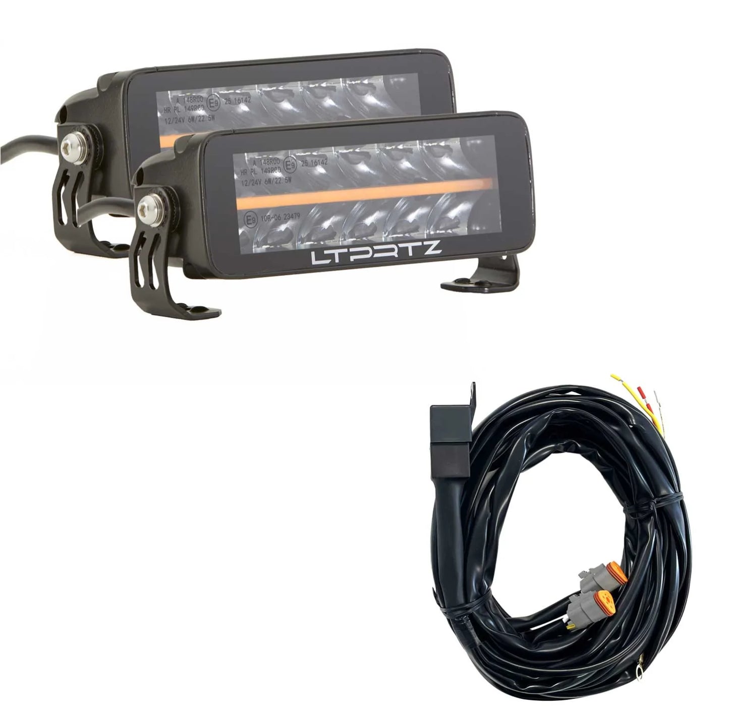 Spar-Set: 2x TRX 3.0 7 Zoll AMBER Fernscheinwerfer Lightbar + Kabelsatz (4-Pin)