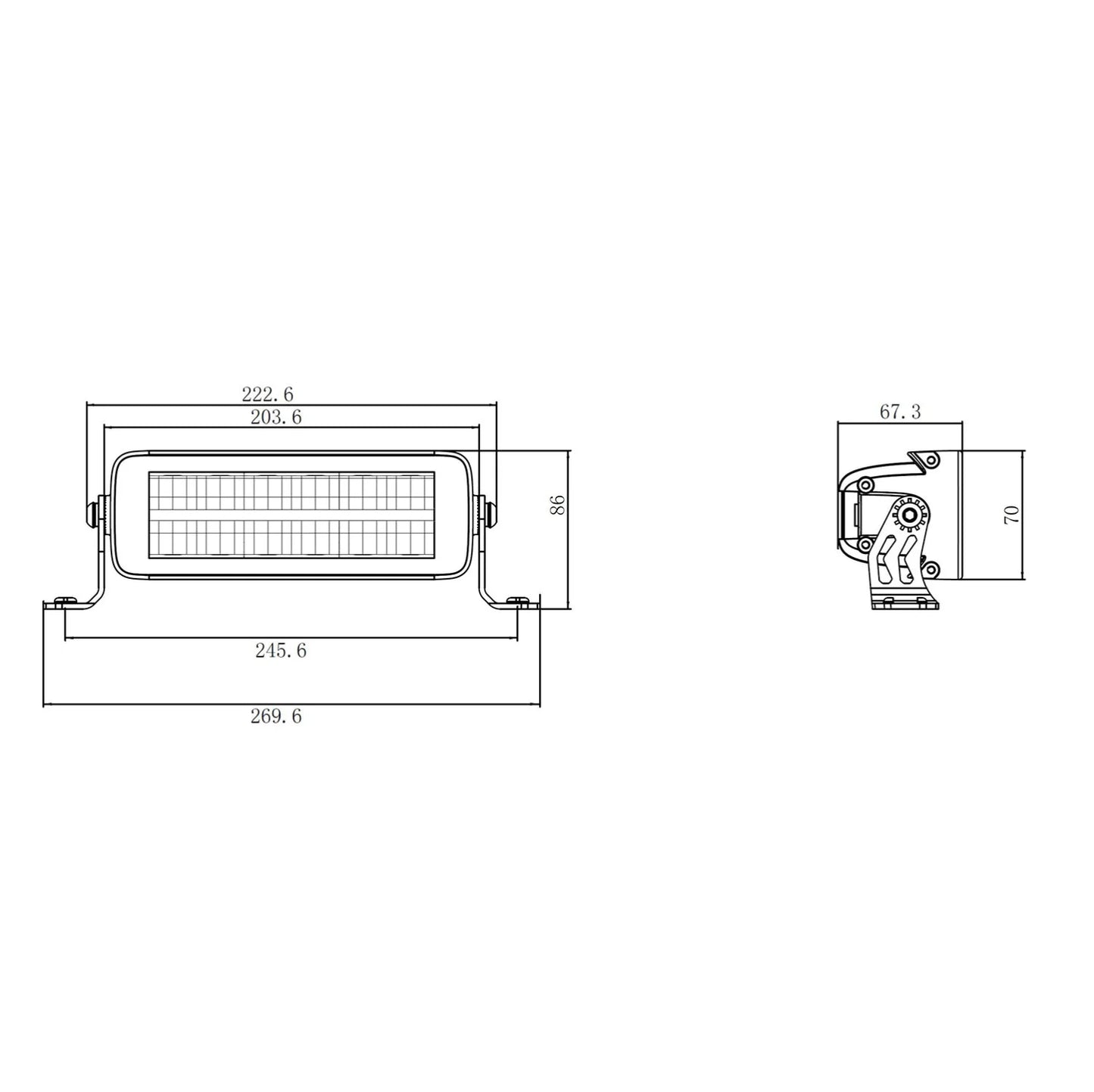 Spar-Set: 2x TRX 3.0 7 Zoll AMBER Fernscheinwerfer Lightbar + Kabelsatz (4-Pin)