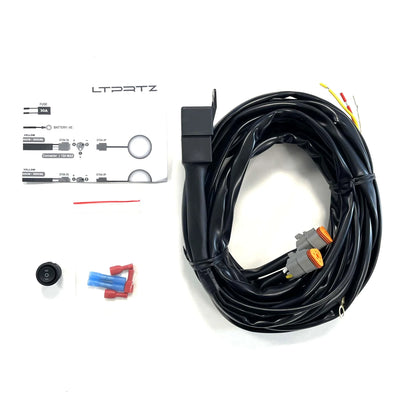 Wiring harness for two auxiliary lights with 3 pin DT connector