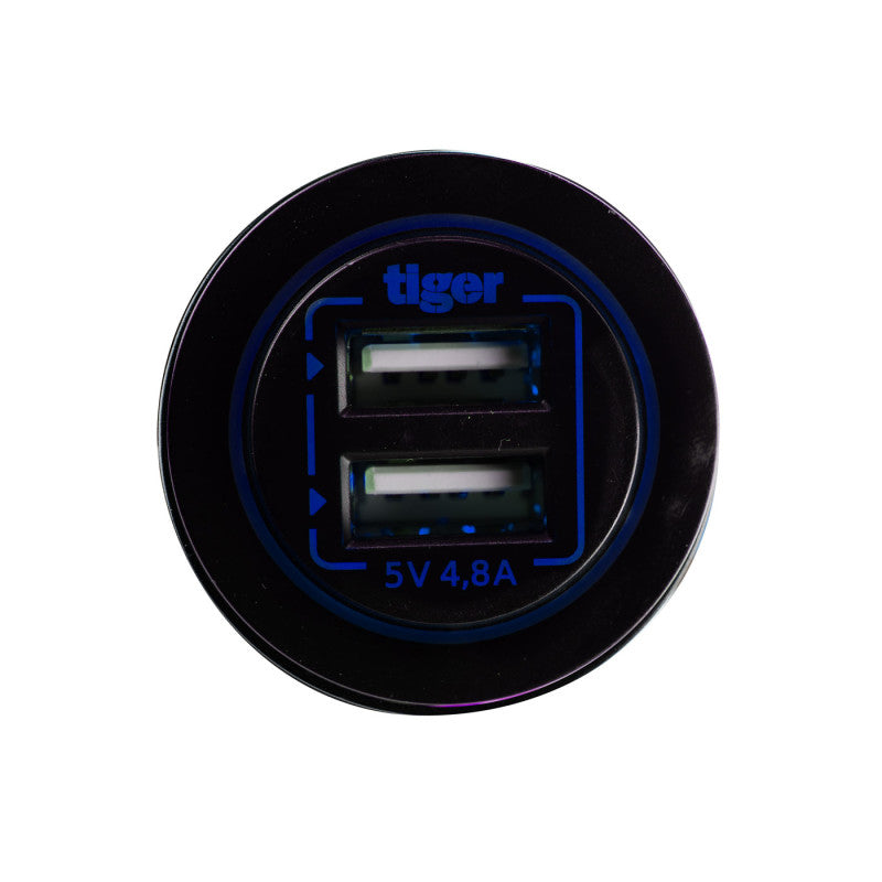 USB Steckdose Dual, 2 x 2,4A 12V/24V, Einbau-Montage