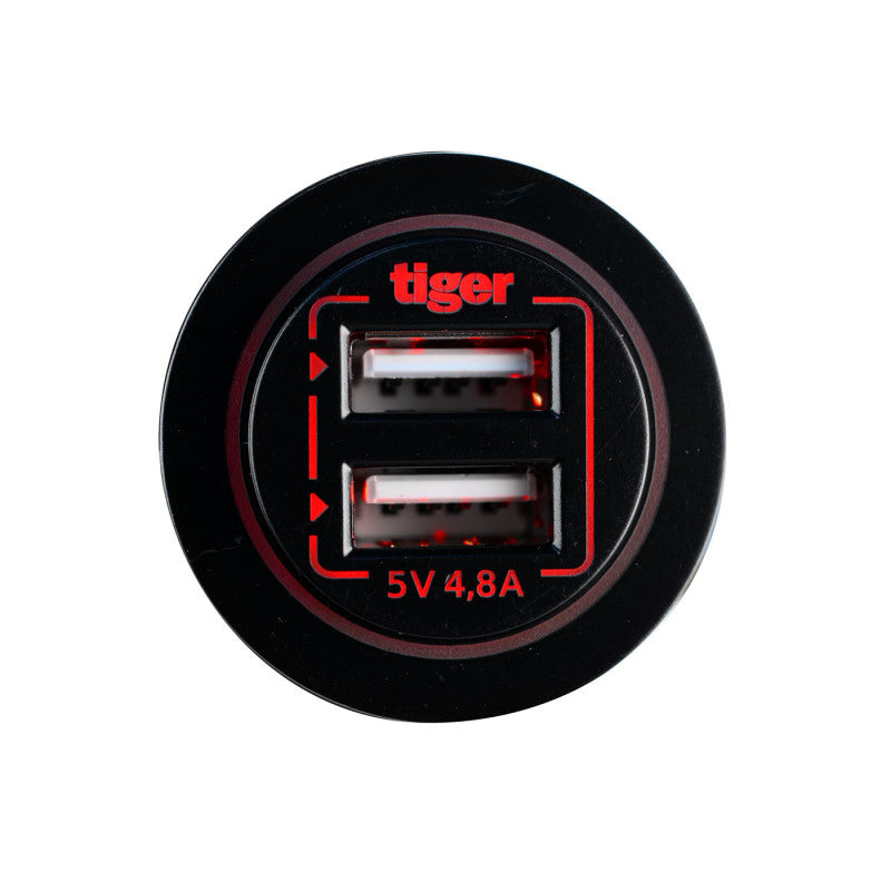 USB Steckdose Dual, 2 x 2,4A 12V/24V, Einbau-Montage