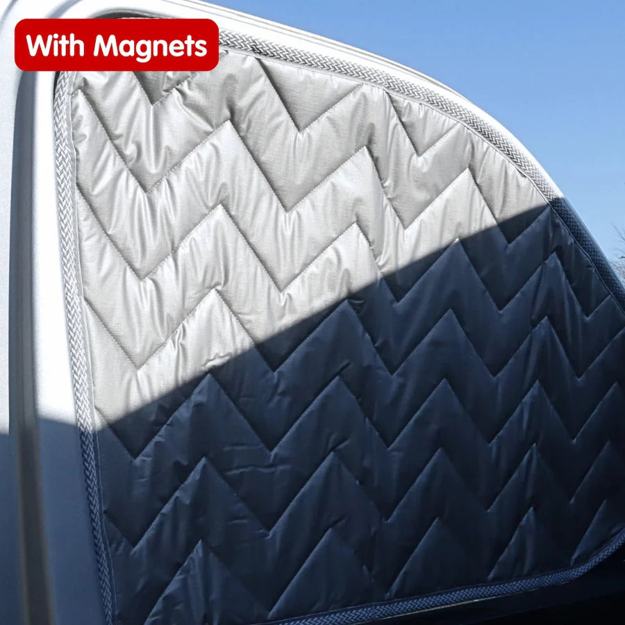 Innere silberne Kabinenabdeckungen mit Magneten oder Saugnäpfen für VW Transporter T5 bis T6.1, Trafic, Transit Custom & PSA Transporter — SILBER