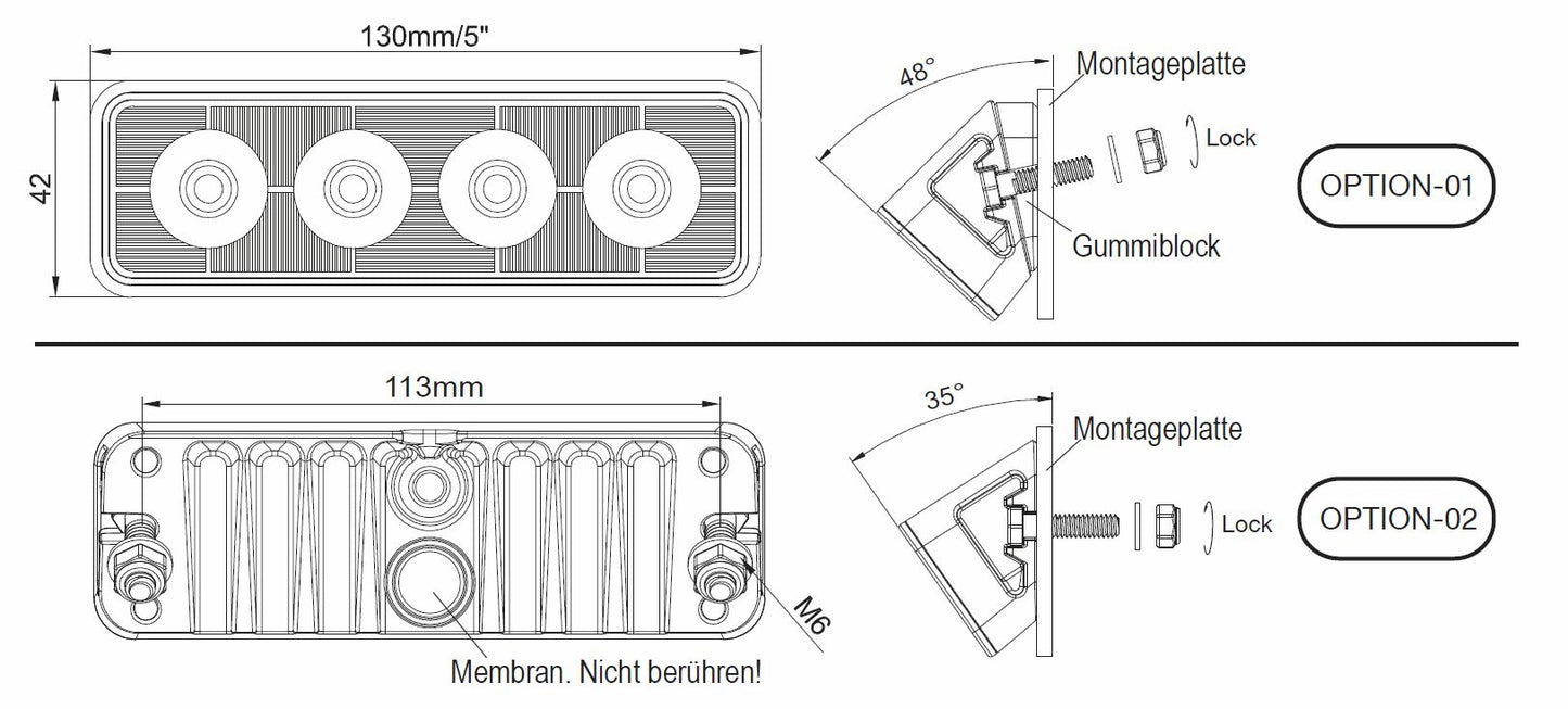 24W Rückfahrscheinwerfer 70° Modell RL006-F