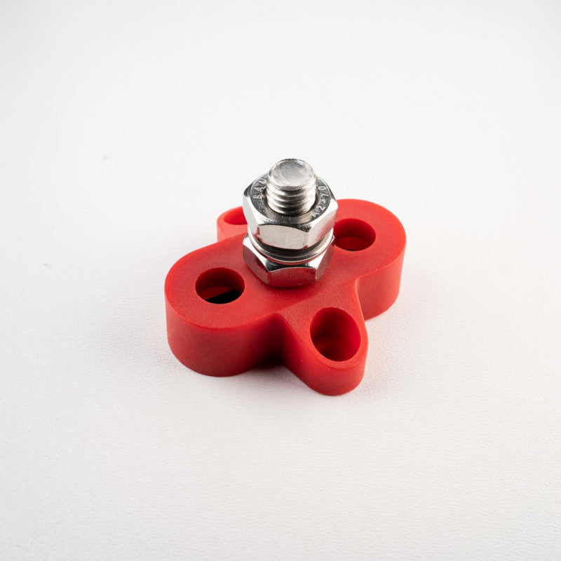 Sammel- und Verteilbolzen einfach, M6/M8/M10 rot oder schwarz