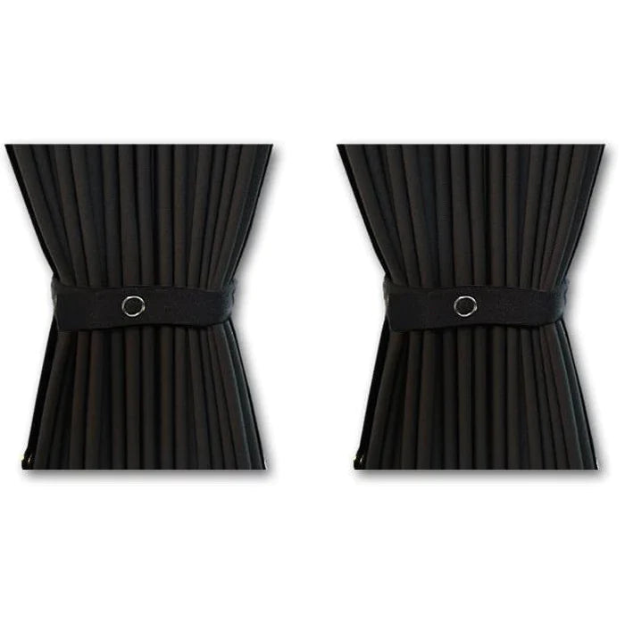 Vorhang Set für VW Transporter T5 bis T6.1 (2003-2024) - Heckklappe mit Scheibenwischer (Standard Schwarz)