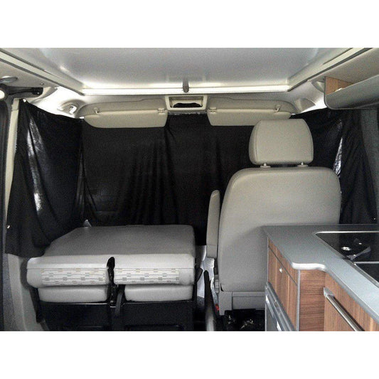 VW Transporter T5 bis T6.1 (2003-2024) Fahrerhausvorhang-Kit (Blackout)