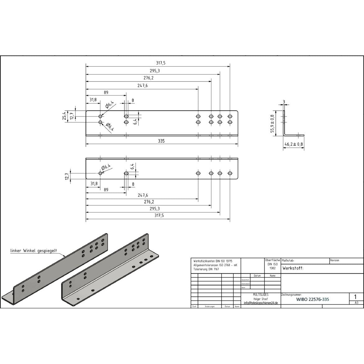 Montagewinkelset für Schwerlastauszüge "heavy duty" (Bodenmontage)