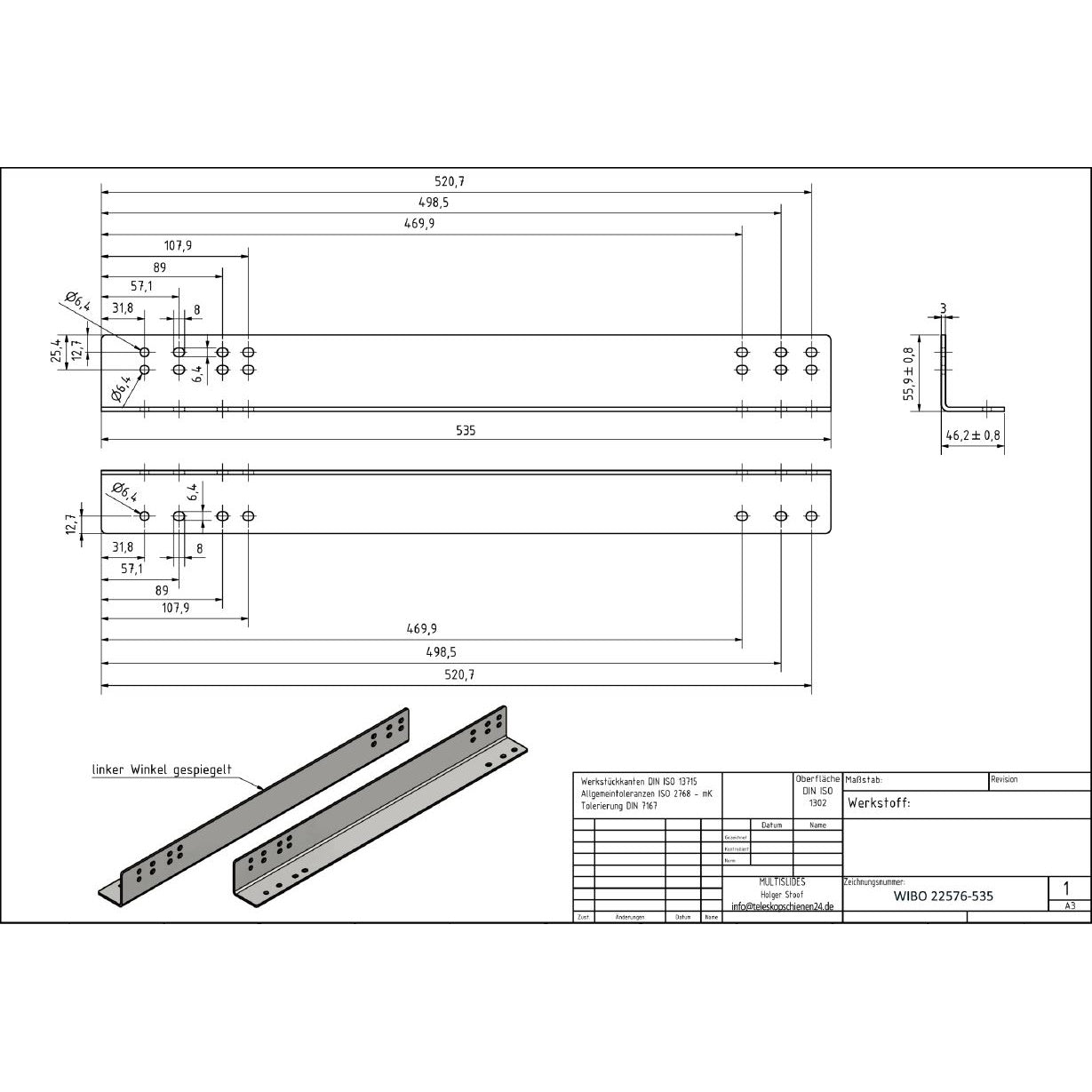 Montagewinkelset für Schwerlastauszüge "heavy duty" (Bodenmontage)
