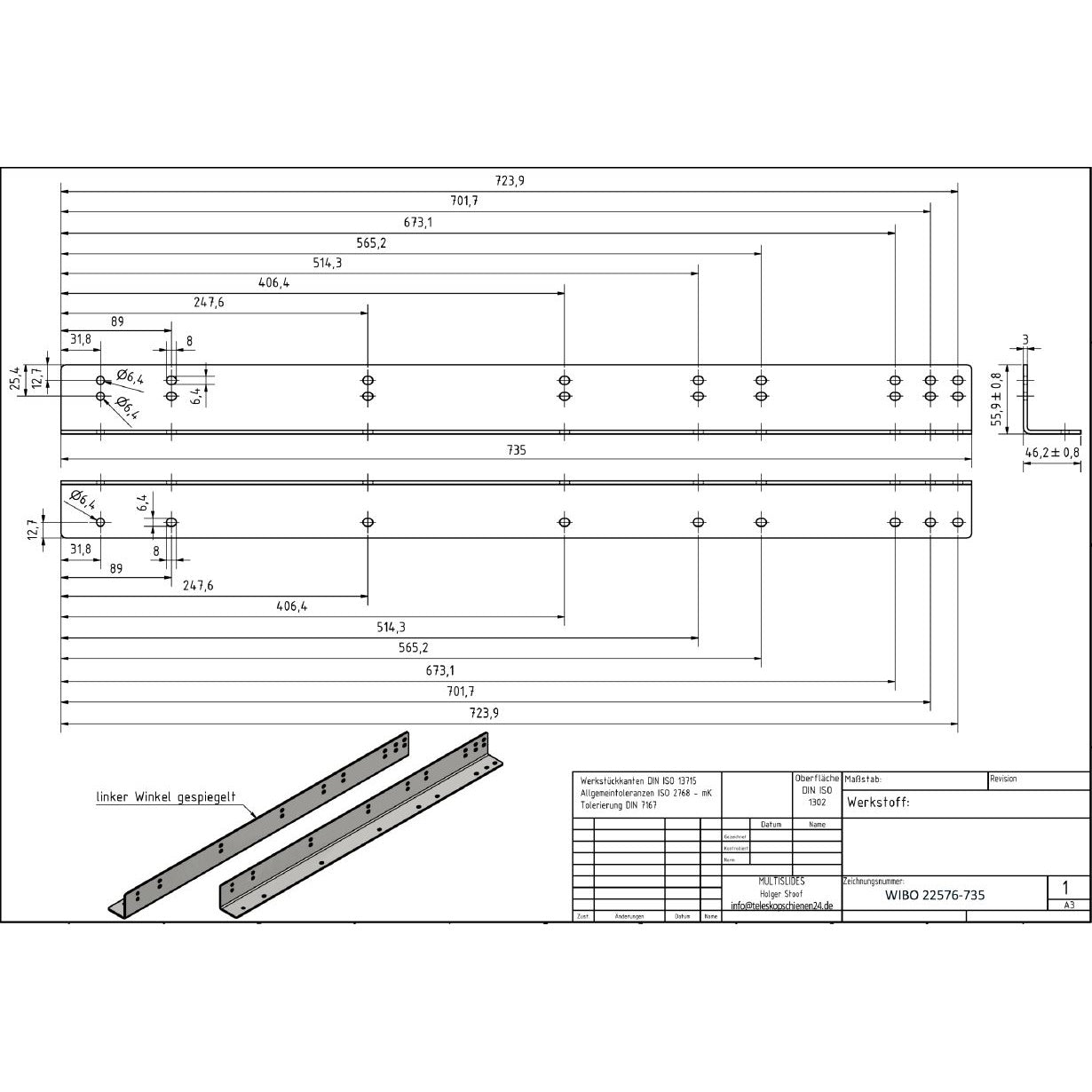 Montagewinkelset für Schwerlastauszüge "heavy duty" (Bodenmontage)