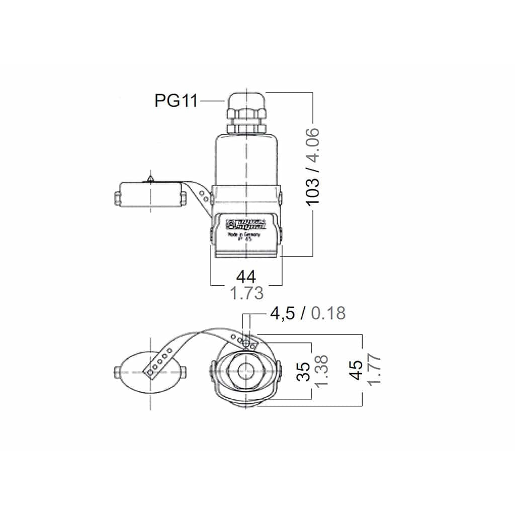 AquaSignal Wasserdichter Steckverbinder – Horizontal