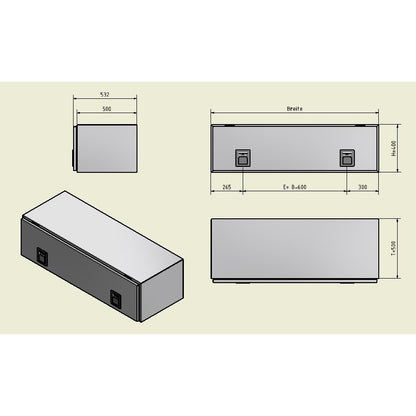 Alubox B 400/500 RAL 9005 schwarz matt