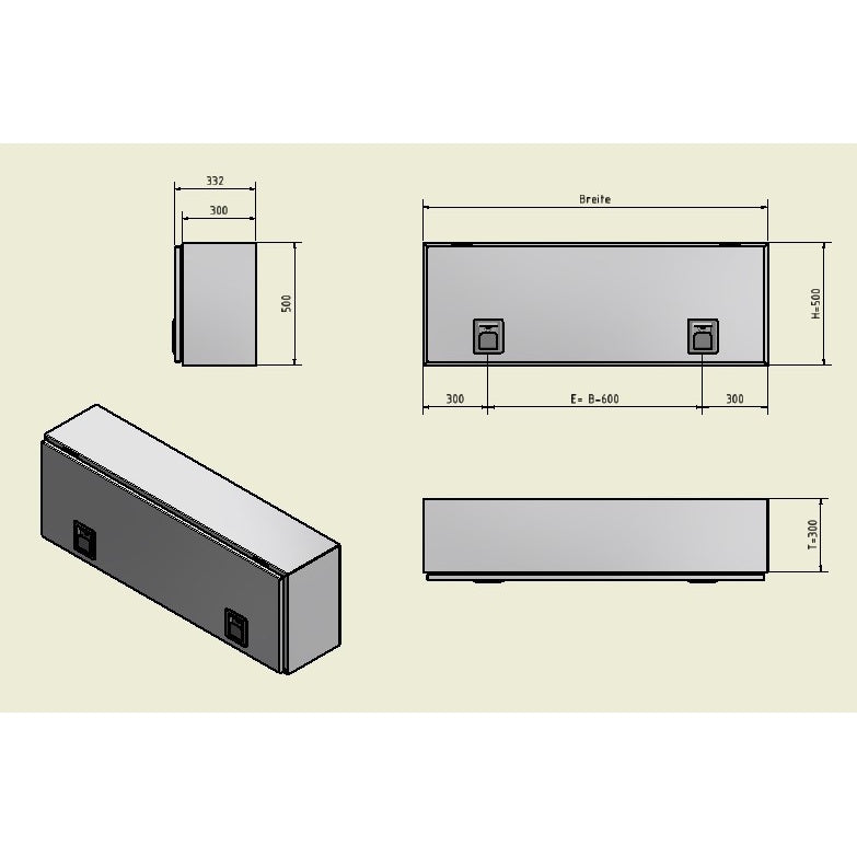 Alubox B 500/300 RAL 7016 anthrazit