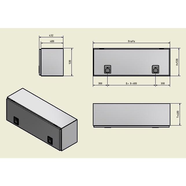 Alubox B 500/400 RAL 7016 anthrazit