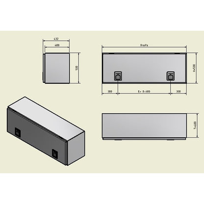 Alubox B 500/400 RAL 7016 anthrazit