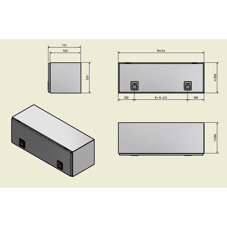 Alubox B 500/500 RAL 7016 anthrazit