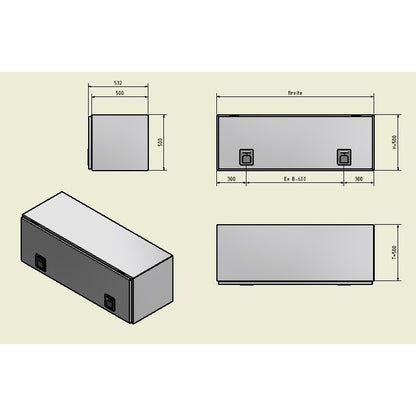Alubox B 500/500 RAL 7016 anthrazit