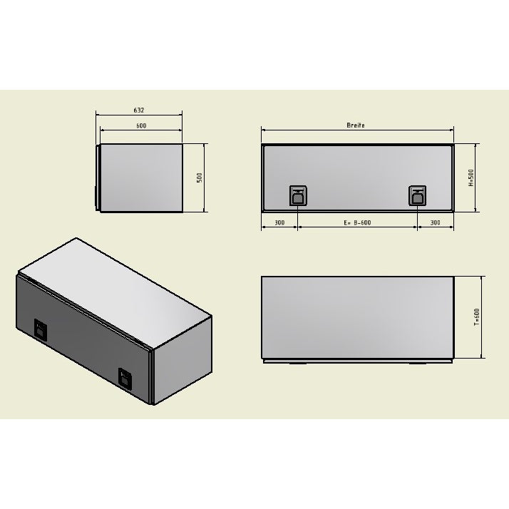 Alubox B 500/600 RAL 7016 anthrazit