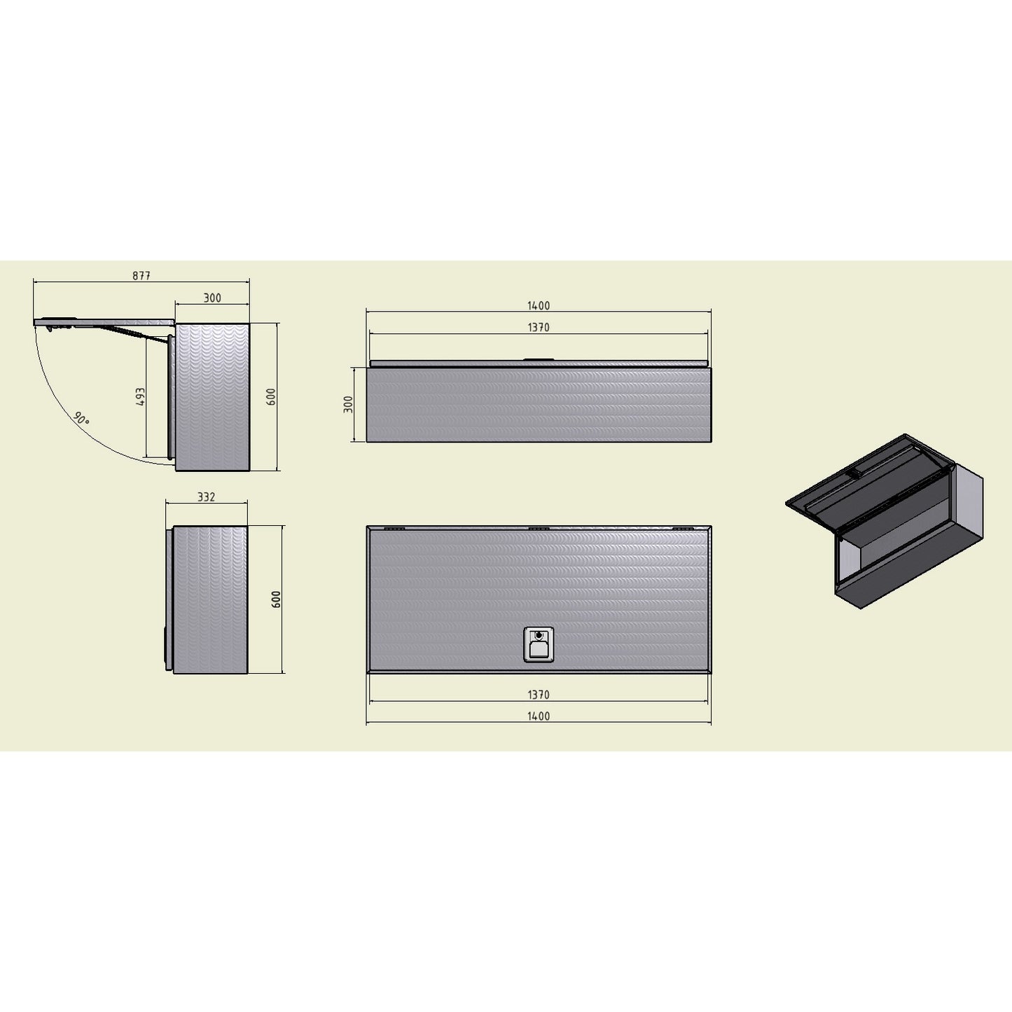 Alubox B 600/300 RAL 7016 anthrazit