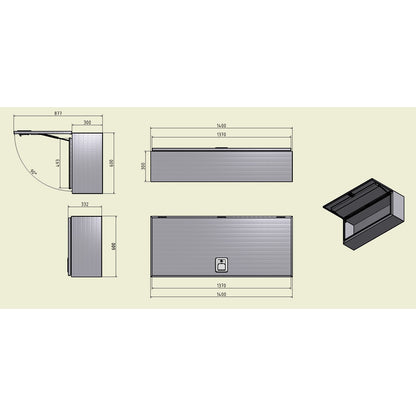 Alubox B 600/300 RAL 7016 anthrazit