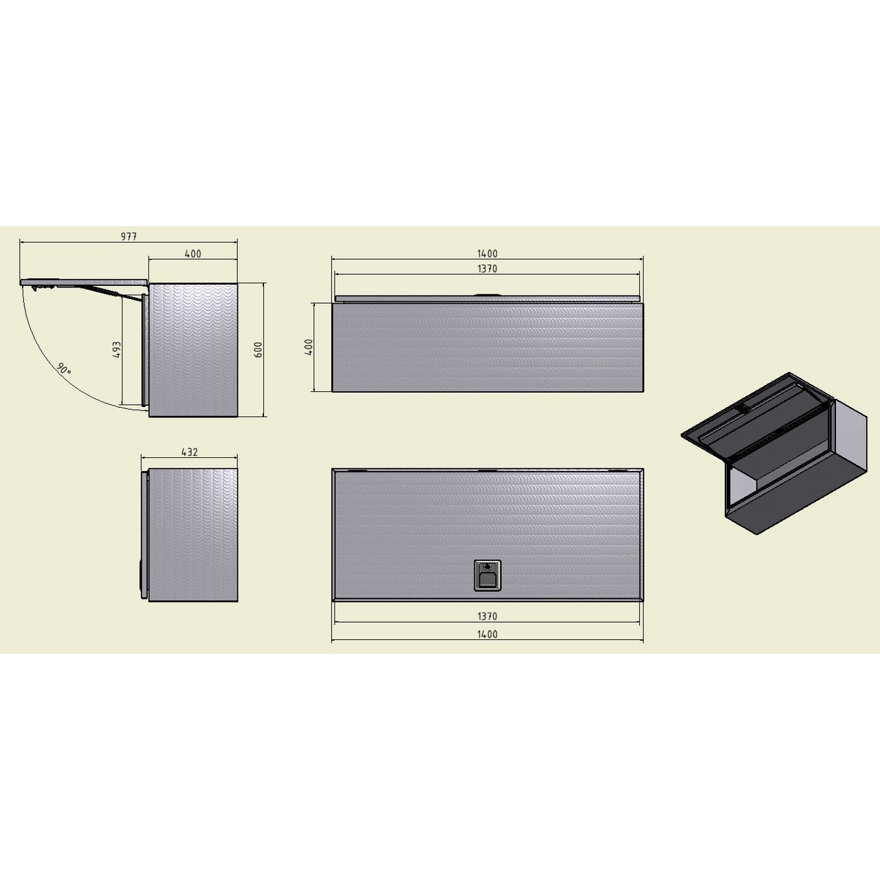 Alubox B 600/400 RAL 7016 anthrazit