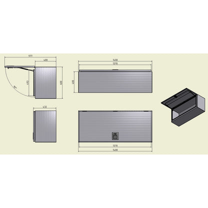 Alubox B 600/400 RAL 7016 anthrazit