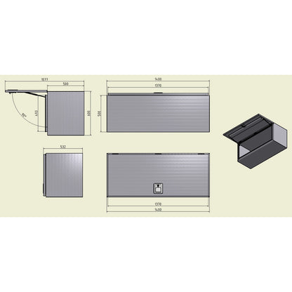 Alubox B 600/500 RAL 7016 anthrazit