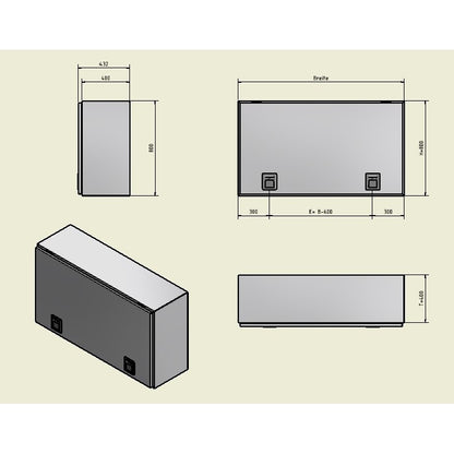 Alubox B 800/400 RAL 7016 anthrazit