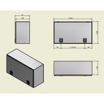 Alubox B 800/500 RAL 9005 schwarz matt