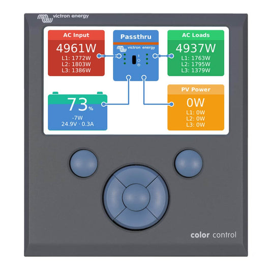 Color Control GX zur Anzeige und Konfiguation von Victron Geräten