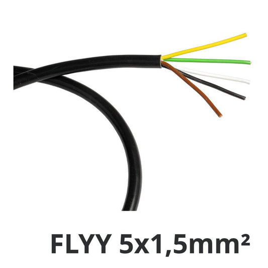 Fahrzeugleitung 5 oder 7 x1,5mm² (ge/ws/gn/br/sw), FLYY