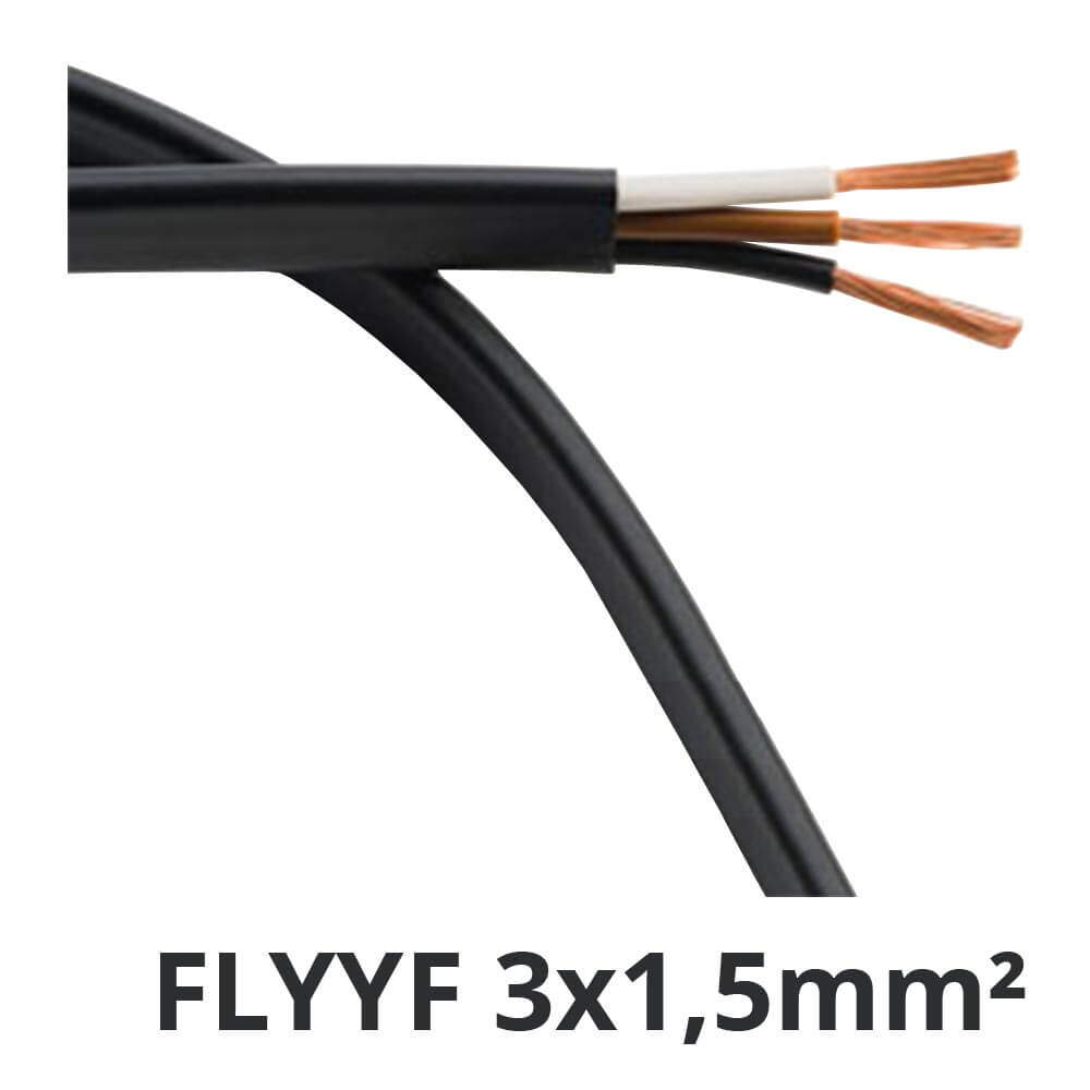 Fahrzeugleitung 2 oder 3 x1,5mm² (sw/rt), FLYYF