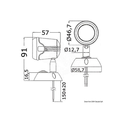 LED-Leseleuchte, schwenkbar, m- Schalter, schwarz/chrom, 12/24V, warmweiß