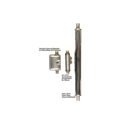 Abgasschalldämpfer für 24 mm Rohrdurchmesser mit 50 cm Super Silent Schallämpfer, Gesamtlänge 200 cm (kürzbar)