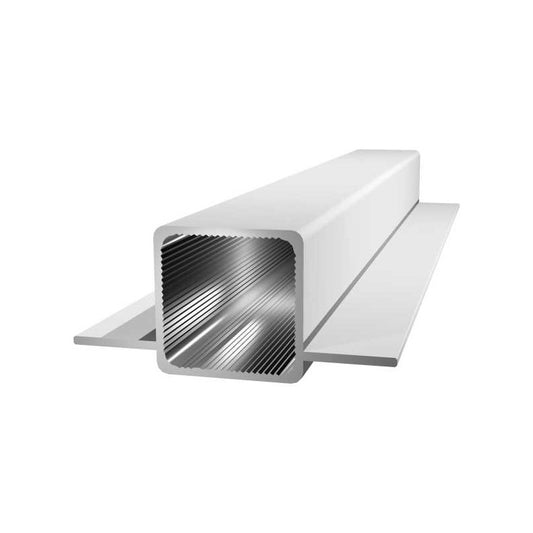 Aluminiumprofil 25x25x1-5 mm mit 2 Stegen, 195cm lang, silberfarbig eloxiert E6EV1