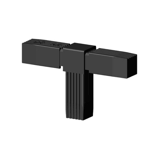 Steckverbinder (T-Stück) für Vierkantrohr; Polyamid 6 schwarz einteilig