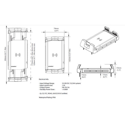 ROKK Ladehalter ACTIVE, wasserdichter Halter & schnelles Induktionsladen