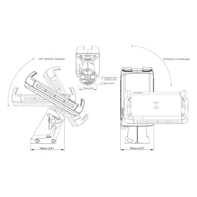 ROKK Ladehalter EDGE, wasserdichter Halter & schnelles Induktionsladen