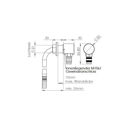 Camper-Dusche "Warmwasser" aus Edelstahl von Queensize Camper