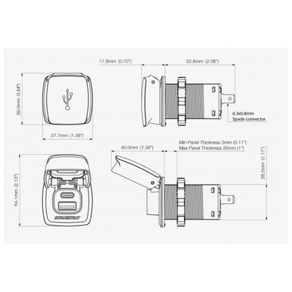 Wasserdichte USB-C / USB-A Steckdose "Flip Pro"