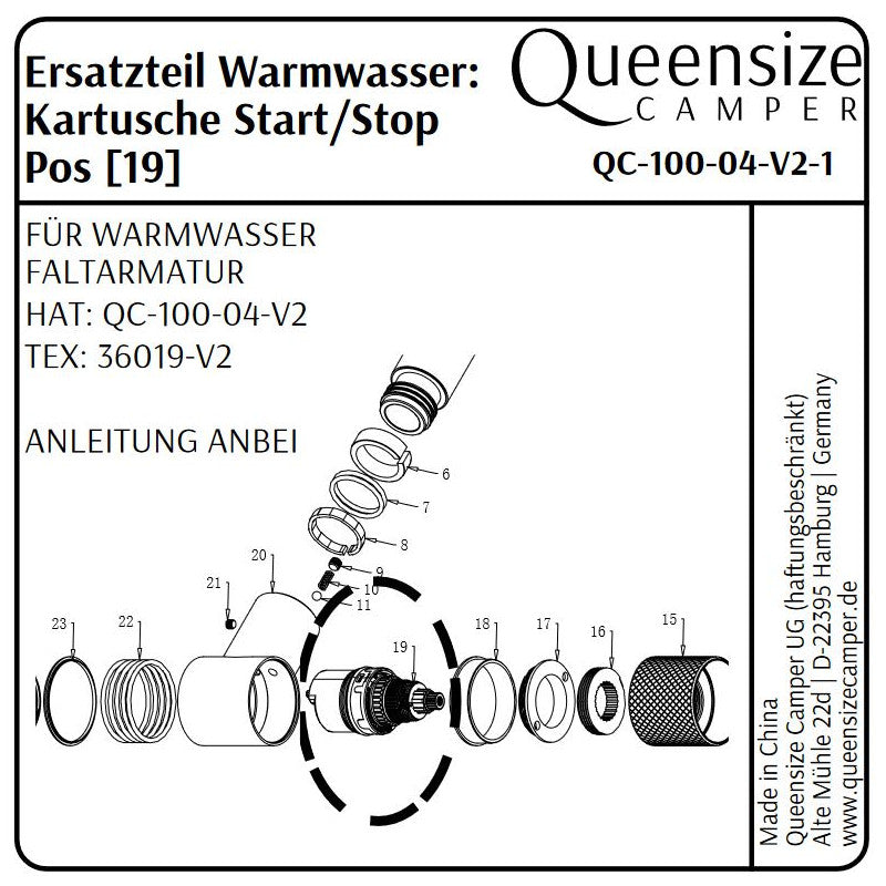 Mischerkartusche für Queensize Camper Armatur (Ersatzteil)
